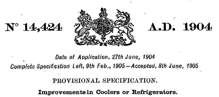 GB190414424A - Improvements in Coolers or Refrigerators